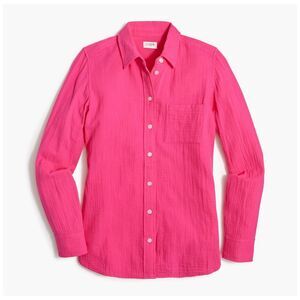 J. Crew Gauze Button-Up Shirt Pink Size M